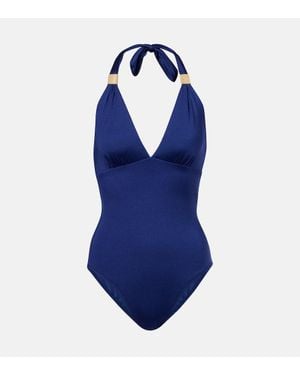Heidi Klein Beau Soleil Halterneck Swimsuit - Blue