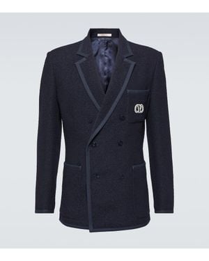 Valentino Blazer Vlogo Signature Aus Tweed - Blau