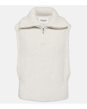 Isabel Marant Gilet Milie Con Zip - Bianco