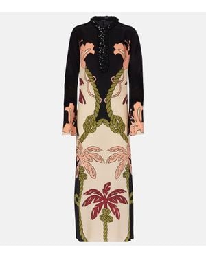 Johanna Ortiz Sequined Printed Silk Tunic - Multicolour