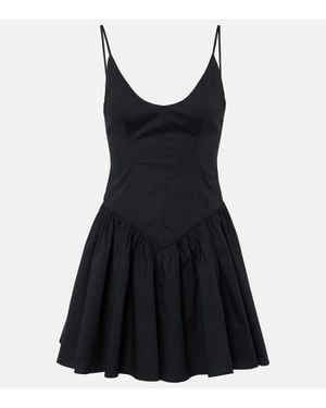 STAUD Dena Cotton Poplin Minidress - Black