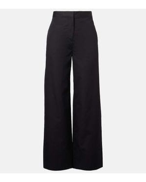 TOTEME Wide-Leg Cotton Trousers - Blue