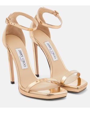 Jimmy Choo Alva Leather Sandals - Natural