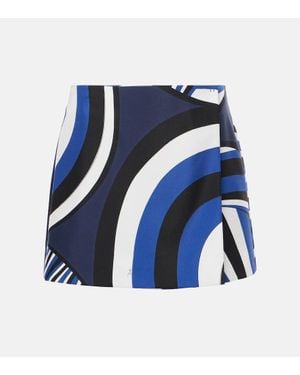 PUCCI Iride Silk Twill Miniskirt - Blue