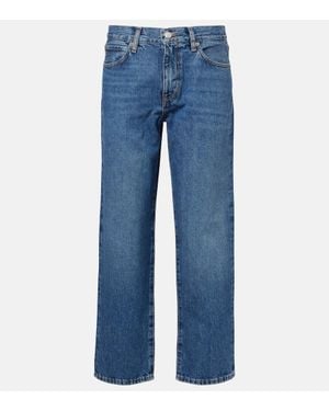 FRAME Low-Rise Straight Jeans The Hang - Blau