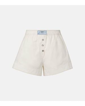 Ganni Cotton-Blend Shorts - White