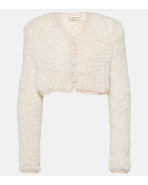 Magda Butrym Cropped-Cardigan Aus Fleece - Weiß