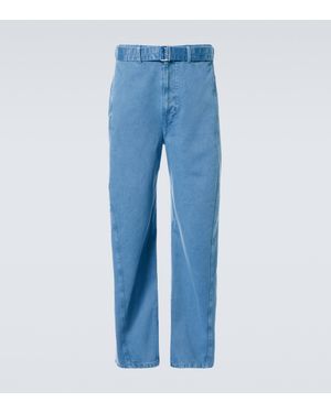 Lemaire Twisted Belted Barrel-Leg Jeans - Blue