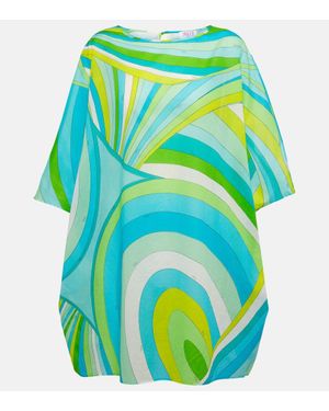 PUCCI Kaftan Iride Aus Baumwolle - Blau