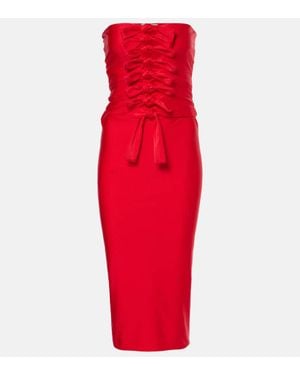Coperni Gala Tie-Front Jersey Midi Dress - Red