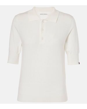 Extreme Cashmere Knitted Cotton And Cashmere Polo Shirt - White