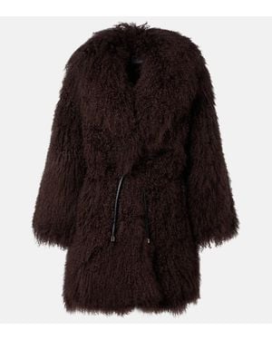 Self-Portrait Shearling Coat - Black