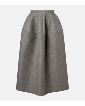 Erdem Midirock Aus Wolle Und Mohair - Grau