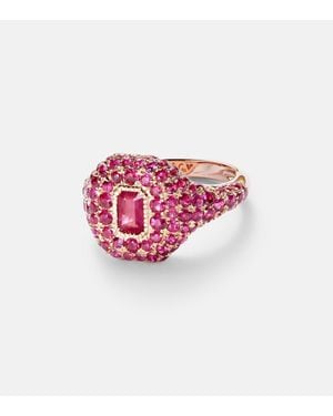 SHAY 18Kt Rose Pinky Ring With Ruby