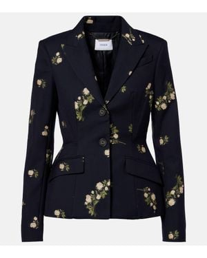 Erdem Floral Jacquard Blazer - Blue