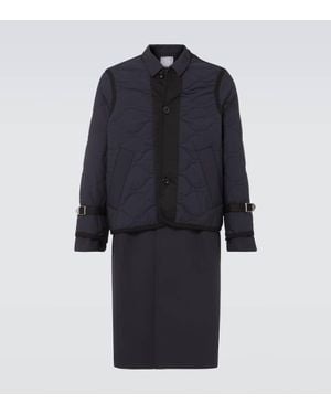 Sacai Wattierter Mantel - Blau