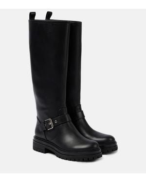 Gianvito Rossi Leather Knee-High Boots - Black