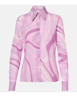 PUCCI Orchidee Cotton Muslin Shirt - Pink