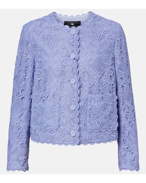 Etro Jacke Aus Spitze - Blau