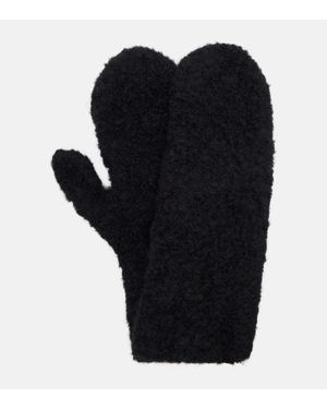 The Row Ladislas Cashmere, Alpaca, And Silk Mittens - Black