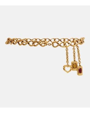 Saint Laurent Embellished Chain Belt - Metallic