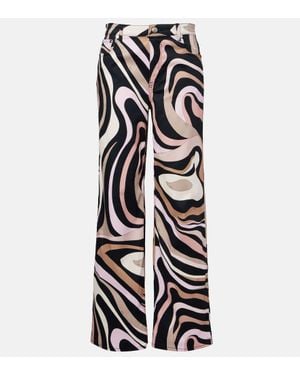Emilio Pucci Gerade Hose Marmo Aus Einem Baumwollgemisch - Weiß