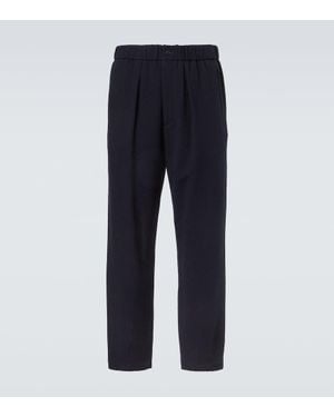 Giorgio Armani Gerade Hose Aus Einem Wollgemisch - Blau