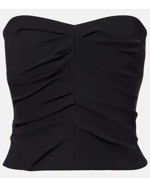 The Sei Ruched Crepe Tube Top - Black