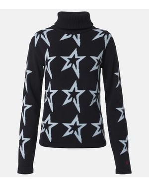 Perfect Moment Jersey De Cuello Alto Star Dust De Lana En Intarsia - Azul