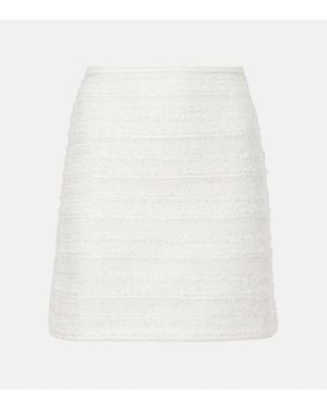 Nina Ricci Mini-Jupe En Jean Et Tweed - Blanc