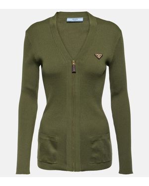 Prada Cardigan Aus Baumwolle - Grün