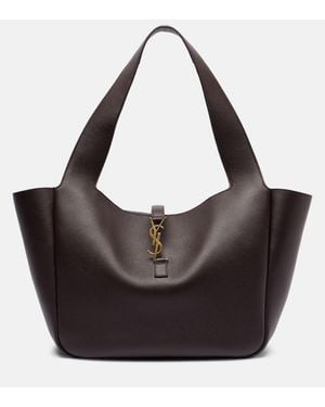 Saint Laurent Le 5 A 7 Bea Leather Tote Bag - Black