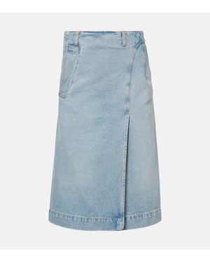 Victoria Beckham Midirock Aus Denim - Blau