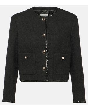 Miu Miu Cropped-Jacke Aus Tweed - Schwarz
