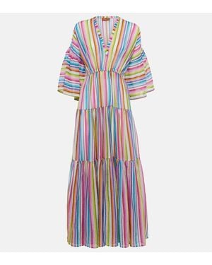 Missoni Zig Zag Cotton And Silk Beach Dress - Blue
