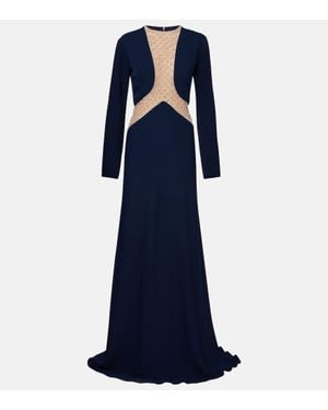 Costarellos Robe Inara En Tulle A Ornements - Bleu