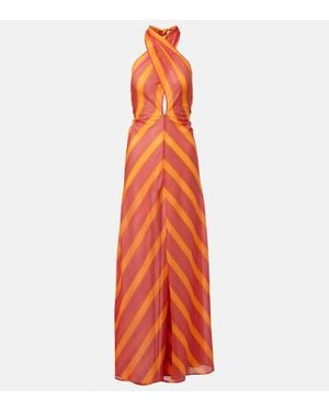 Eres Vestido Largo Neree De Gasa De Algodon - Naranja