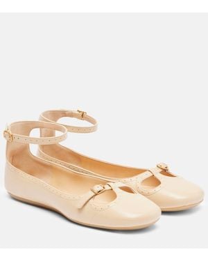 Chloé Misty Leather Ballet Flats - Natural