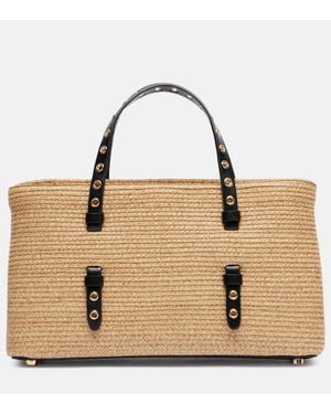 Alaïa Mina 25 Medium Straw Tote Bag - Natural