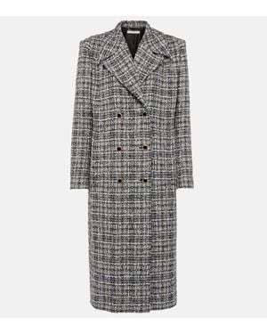 Alessandra Rich Lurex Tweed Coat - Grey