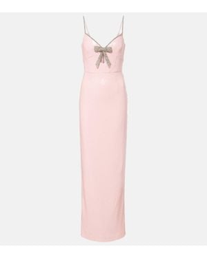 Rebecca Vallance Lena Bow-Detail Sequined Gown - Pink