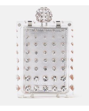 Aquazzura Clutch Tequila Mini Con Cristales - Blanco