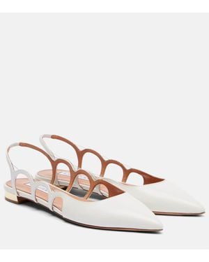 Aquazzura Endless Love Cutout Leather Flats - Pink