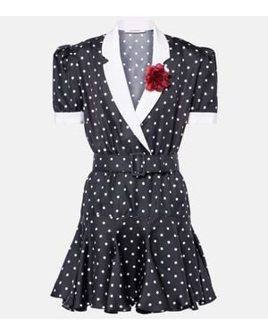 Rodarte Polka Dot Silk Twill Minidress - Blue