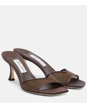 Jimmy Choo Skye 70 Mesh Mules - Brown
