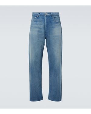 AURALEE Faded Mid-Rise Straight Jeans - Blue