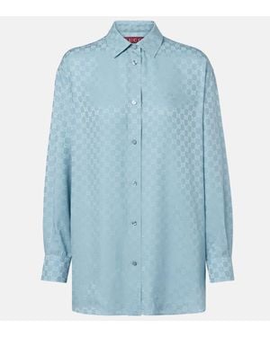 Gucci Hemd Gg Aus Seide - Blau