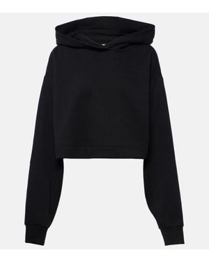 Alo Yoga Bae Cropped Cotton-Blend Hoodie - Black