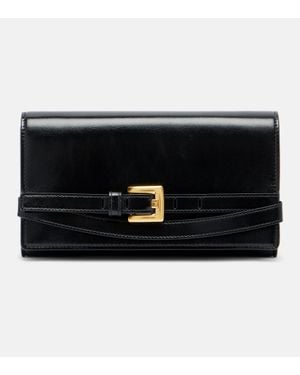 Balmain Shuffle Micro Leather Wallet On Chain - Black