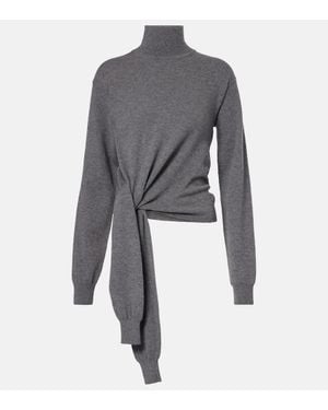 Rohe Rollkragenpullover Aus Einem Wollgemisch - Grau